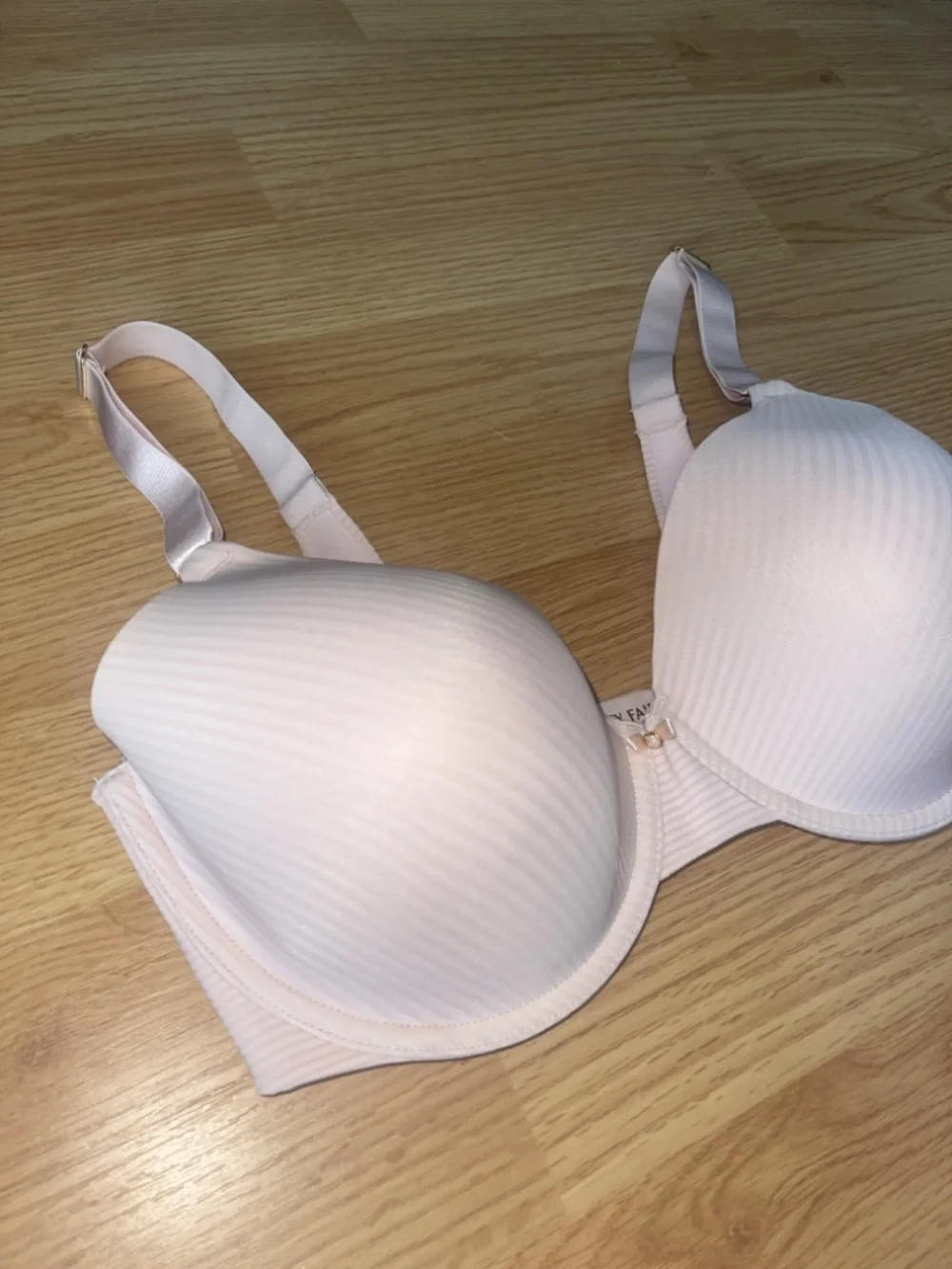Vanity Fair Lightly Padded Soft Pink Striped Bra Size 34DD